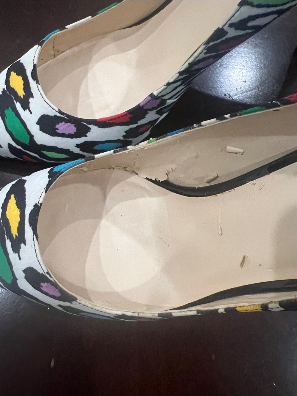 Nine West Multicolor Leopard-Style Pointed Toe Pumps - Picture 3 of 3
